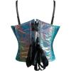 imageCharmian Womens Y2K Shiny Faux Cowhide Iridescent Rave Bustier Corset Crop TopMulticolored