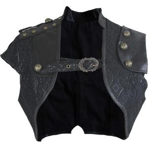 imageCharmian Womens Steampunk Gothic Lace Brocade Corset ShrugBlack