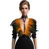 imageCharmian Costume Accessories Party Scarf Feather Shoulder Wrap Shawl with ChokerOrange