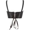 imageCharmian Womens PU Leather Spaghetti Straps Bustier Bra Clubwear Crop TopBrown