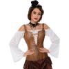 imageCharmian Womens Renaissance Lace Up Vintage Boned Bustier Corset with GartersCaramel Brown