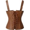 imageCharmian Womens Renaissance Lace Up Vintage Boned Bustier Corset with GartersCaramel Brown