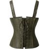 imageCharmian Womens Renaissance Lace Up Vintage Boned Bustier Corset with GartersOlive Green