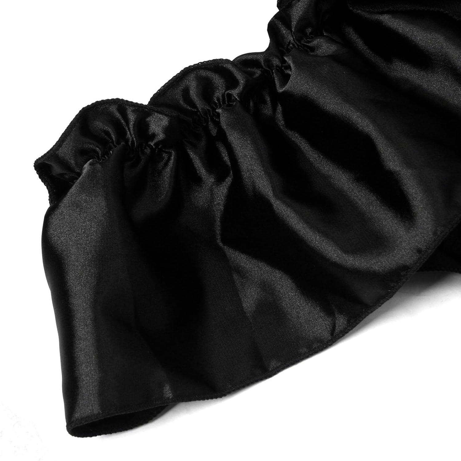 imageCharmian Womens Vintage Victorian Off Shoulder Ruffled Lace Up Overbust CorsetBlack