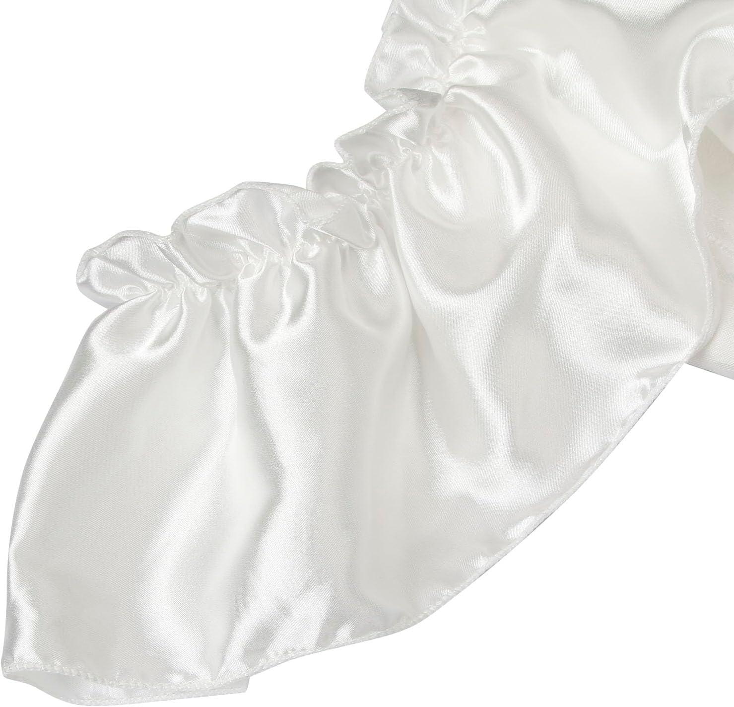 imageCharmian Womens Vintage Victorian Off Shoulder Ruffled Lace Up Overbust CorsetWhite