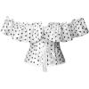 imageCharmian Womens Vintage Victorian Off Shoulder Ruffled Lace Up Overbust CorsetWhitePolka Dot