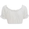 imageCharmian Womens Vintage Off Shoulder Short Sleeve Shirt Blouse Crop TopWhite