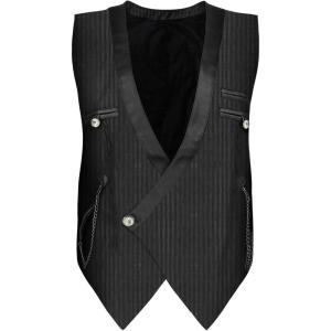 imageCharmian Mens Steampunk Victorian Renaissance Waistcoat Vest Business Suit VestBlack