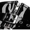 imageCharmian Womens Gothic PVC Leather Front Zipper Underbust Corset with BucklesBlack