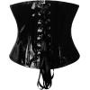 imageCharmian Womens Gothic PVC Leather Front Zipper Underbust Corset with BucklesBlack