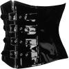 imageCharmian Womens Gothic PVC Leather Front Zipper Underbust Corset with BucklesBlack