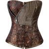 imageCharmian Womens Steampunk Retro Brocade Victorian Stripe Boned Bustier Corset