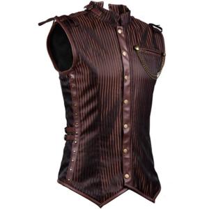 imageCharmian Mens Spiral Steel Boned Victorian Steampunk Gothic Waistcoat Vest