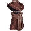 imageCharmian Womens Steampunk Faux Leather Jacquard Underbust Corset with ShrugBrown