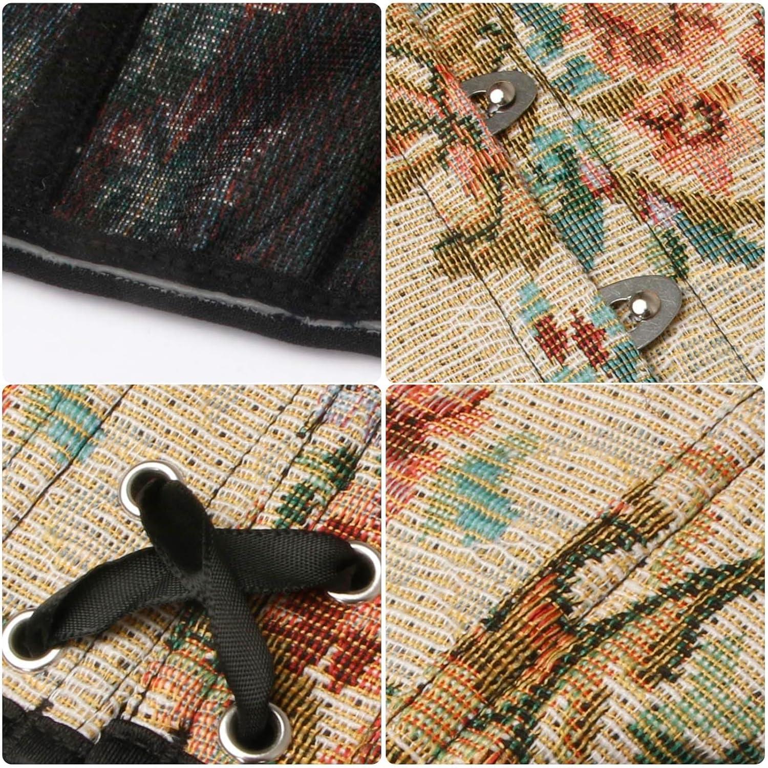 imageCharmian Womens Renaissance Retro Elegant Floral Lace Trim Overbust Corset TopMulticolored