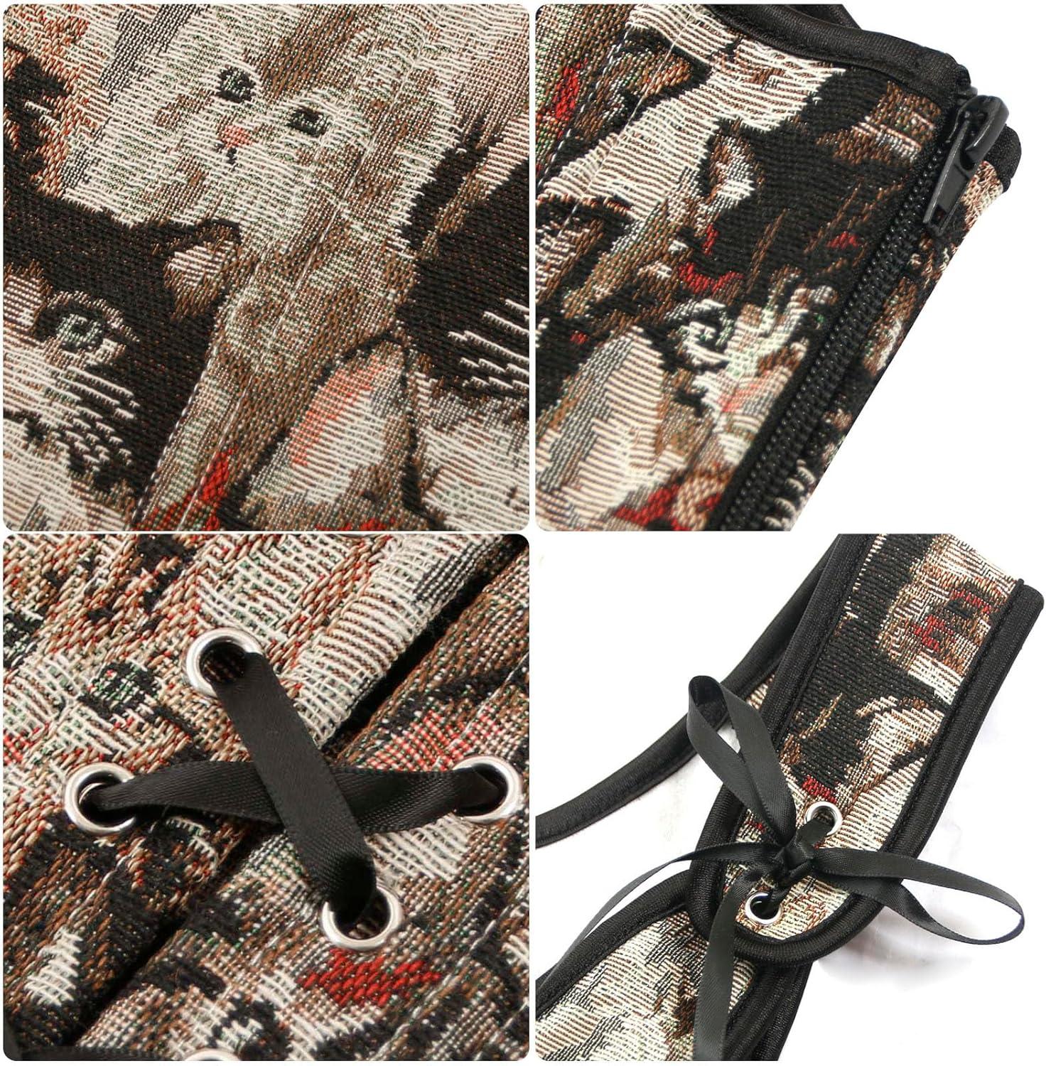 imageCharmian Womens Vintage Renaissance Bodice Boned Corset Bustier Shapewear TopBrown