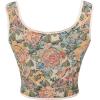 imageCharmian Womens Renaissance Floral Corset Top Bustier Bodice with ZipperBeige