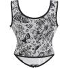 imageCharmian Womens Renaissance Floral Corset Top Bustier Bodice with ZipperBlack