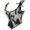imageCharmian Womens Renaissance Floral Corset Top Bustier Bodice with ZipperBlackWhite