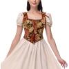 imageCharmian Womens Renaissance Floral Corset Top Bustier Bodice with ZipperBrown