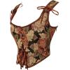 imageCharmian Womens Renaissance Floral Corset Top Bustier Bodice with ZipperBrown