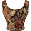imageCharmian Womens Renaissance Floral Corset Top Bustier Bodice with ZipperBrown