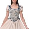 imageCharmian Womens Renaissance Floral Lace Up Bodice Corset Vest with ZipperBeige