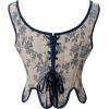 imageCharmian Womens Renaissance Floral Lace Up Bodice Corset Vest with ZipperBeige