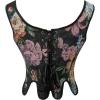 imageCharmian Womens Renaissance Floral Lace Up Bodice Corset Vest with ZipperBlack