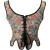 imageCharmian Womens Renaissance Floral Lace Up Bodice Corset Vest with ZipperYellow