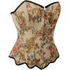 imageCharmian Womens Renaissance Retro Elegant Floral Lace Trim Overbust Corset TopMulticolored