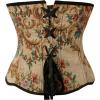 imageCharmian Womens Renaissance Retro Elegant Floral Lace Trim Overbust Corset TopMulticolored