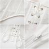imageCharmian Womens Summer Halter VNeck Backless Lace Up Boned Bustier Corset TopWhite