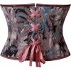 imageCharmian Womens Vintage Floral Print Lace Up Overbust Corset Bustier TopPurple