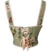 imageCharmian Womens Vintage Lace Up Overbust Push Up Bustier Corset Crop TopGreen