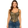 imageCharmian Womens Y2K Camo LaceUp Bustier Corset Top with Adjustable StrapsGreen
