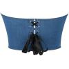 imageCharmian Womens Y2K Vintage Strapless Denim Corset Top with Rose EmbroideryBlue