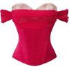 imageCharmian Womens Elegant Off Shoulder Sweetheart Overbust Corset Bustier TopRose Red