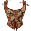 imageCharmian Womens Renaissance Floral Corset Top Bustier Bodice with ZipperBrown