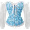 imageCharmian Womens Renaissance Off Shoulder Jacquard Floral Overbust Corset TopBlue