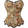 imageCharmian Womens Renaissance Retro Elegant Floral Lace Trim Overbust Corset TopMulticolored