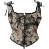 imageCharmian Womens Vintage Renaissance Bodice Boned Corset Bustier Shapewear TopBrown