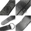 imageCharmian Mens Gothic Punk Medieval PU Leather Embossed O Ring Waist BeltBlack