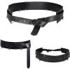 imageCharmian Mens Gothic Punk Medieval PU Leather Embossed O Ring Waist BeltBlack