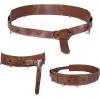 imageCharmian Mens Gothic Punk Medieval PU Leather Embossed O Ring Waist BeltBrown