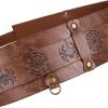 imageCharmian Mens Gothic Punk Medieval PU Leather Embossed O Ring Waist BeltBrown
