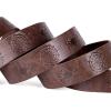 imageCharmian Mens Gothic Punk Medieval PU Leather Embossed O Ring Waist BeltDark Brown