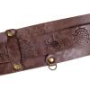 imageCharmian Mens Gothic Punk Medieval PU Leather Embossed O Ring Waist BeltDark Brown