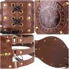 imageCharmian Mens Medieval Viking PU Leather Embossed Wide Waist Armor BeltBrown