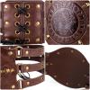 imageCharmian Mens Medieval Viking PU Leather Embossed Wide Waist Armor BeltDark Brown